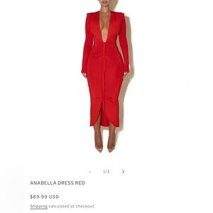 Jocacy Annabella Red Long Sleeve Dress